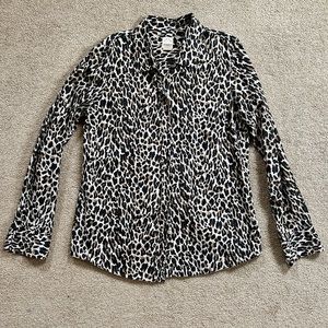 J.Crew The Perfect Shirt Leopard Print Size M